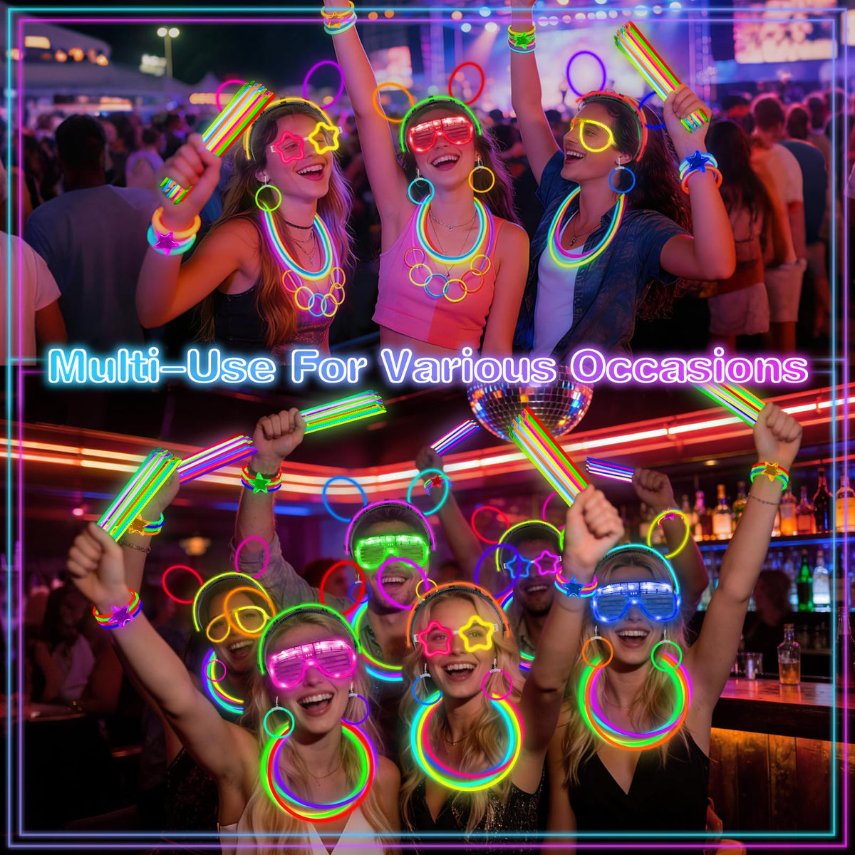 TURNMEON 457PCS Glow Sticks Glow in the Dark Party Favors - TURNMEON Official Imagery - 7