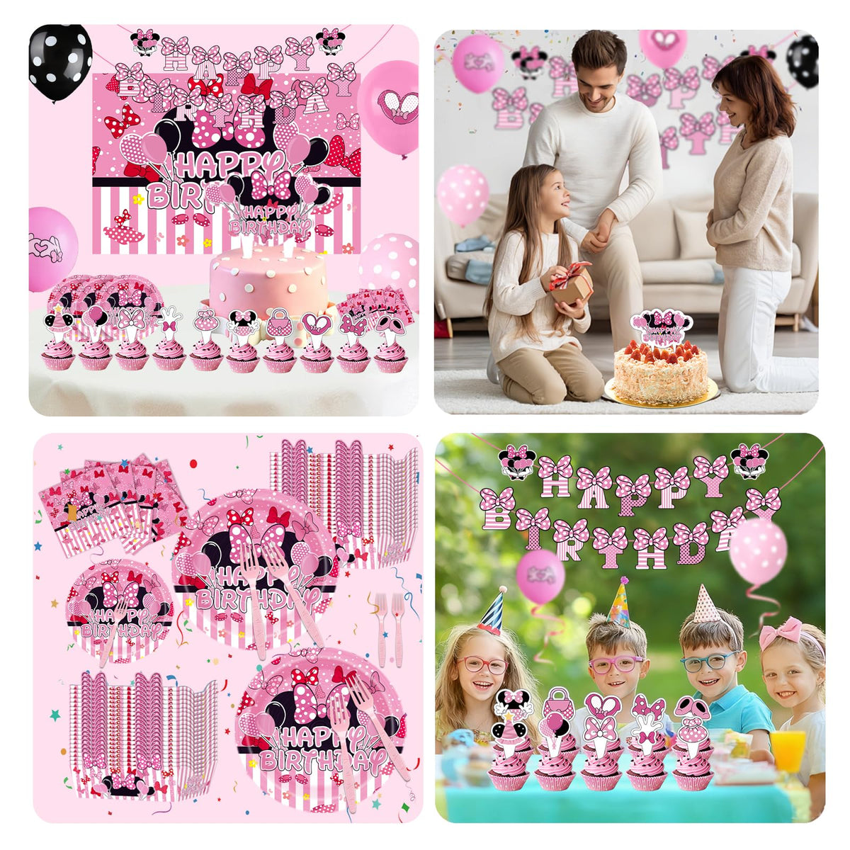 133PCS Pink Birthday Party Supplies - UKKJOM Official Imagery - 8