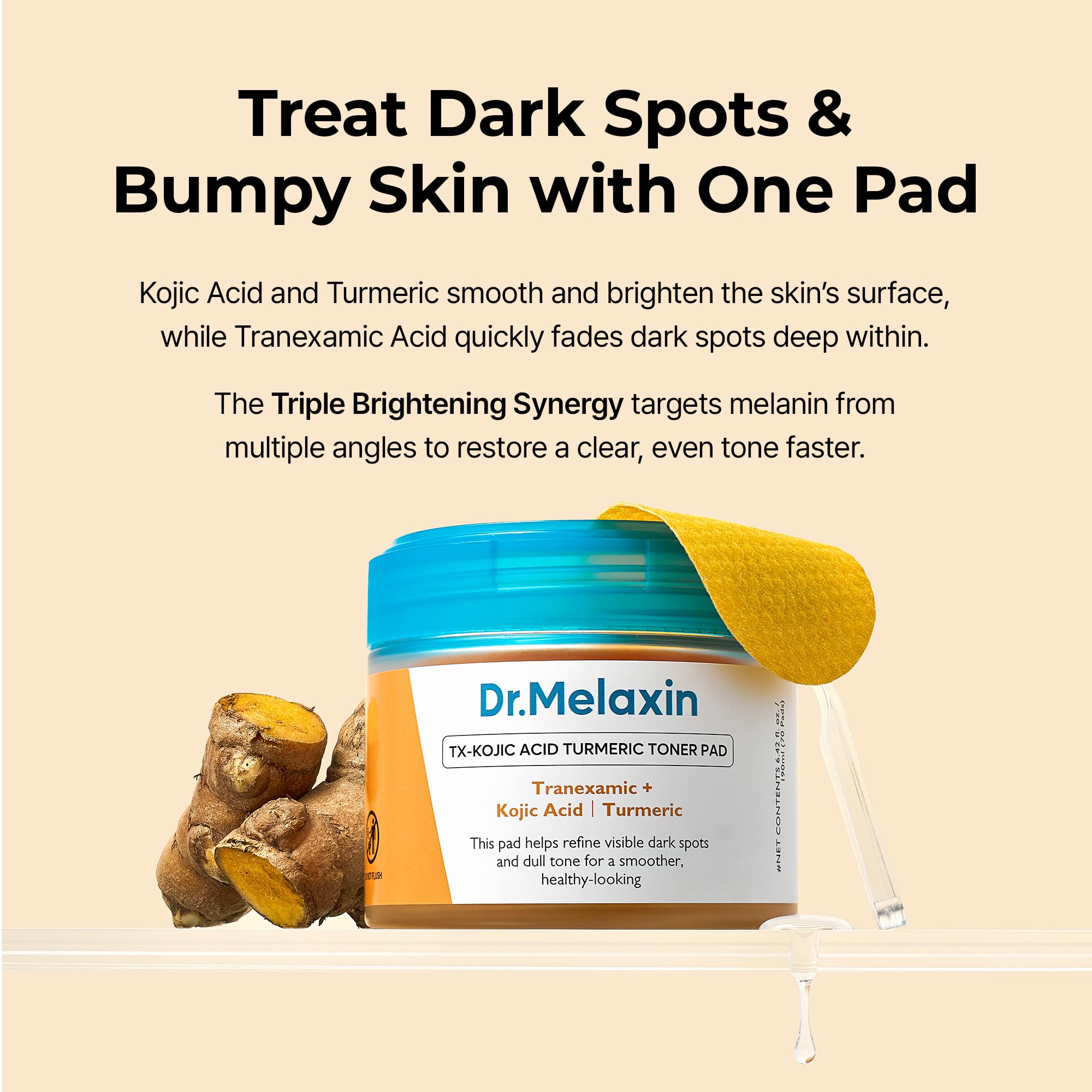 Dr.Melaxin TX Kojic Acid Turmeric Toner Pads with Tranexamic - Dr.Melaxin