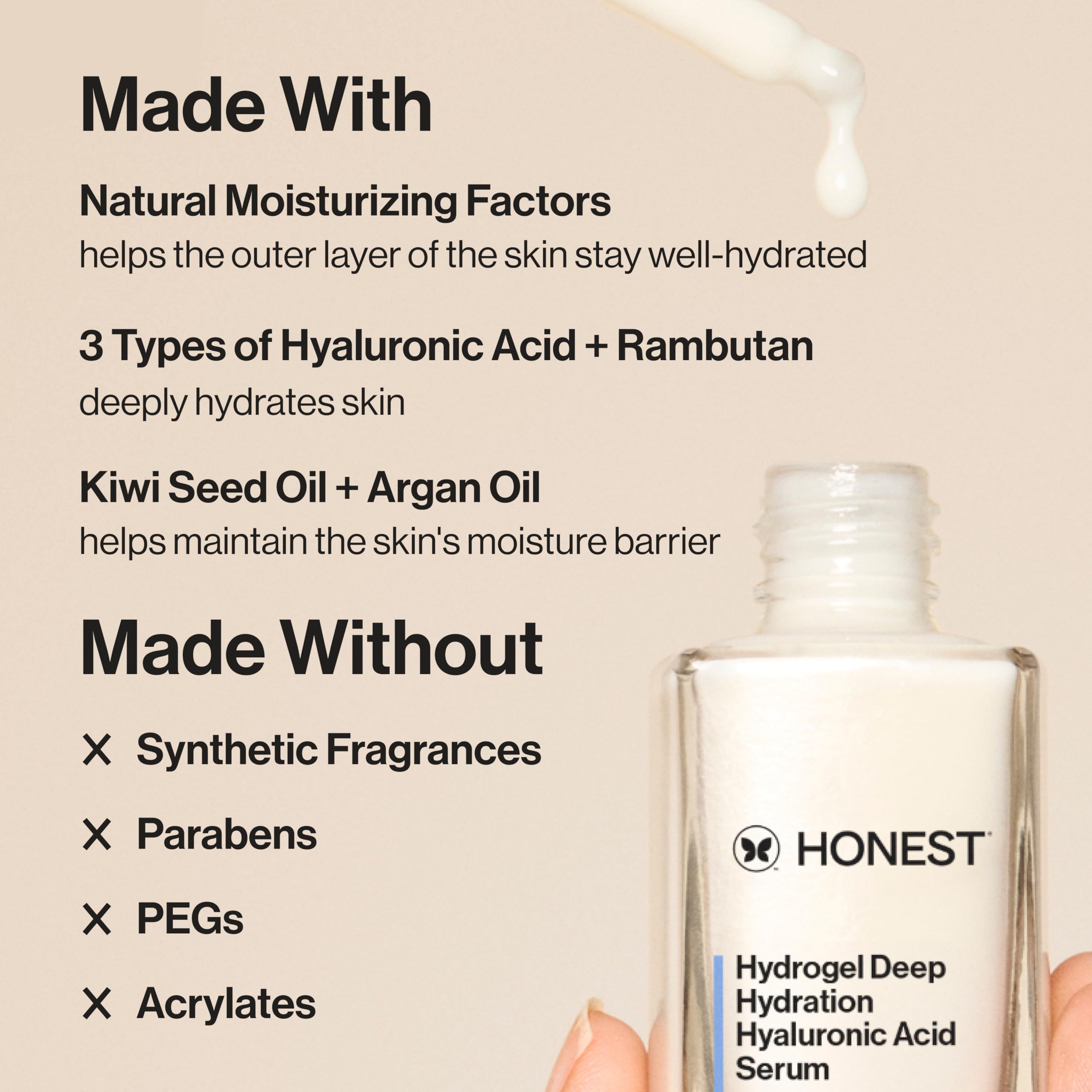 Honest Beauty Hydrogel Deep Hydration Hyaluronic Acid Serum - Honest Beauty Official Imagery - 4