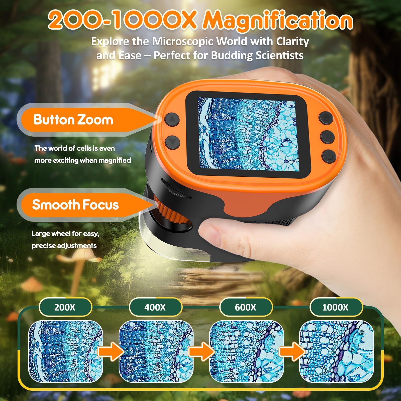 BEBANG Kids Digital Microscope STEM Toy: Complete Science Gift Ki by BEBANG - Angle View 3