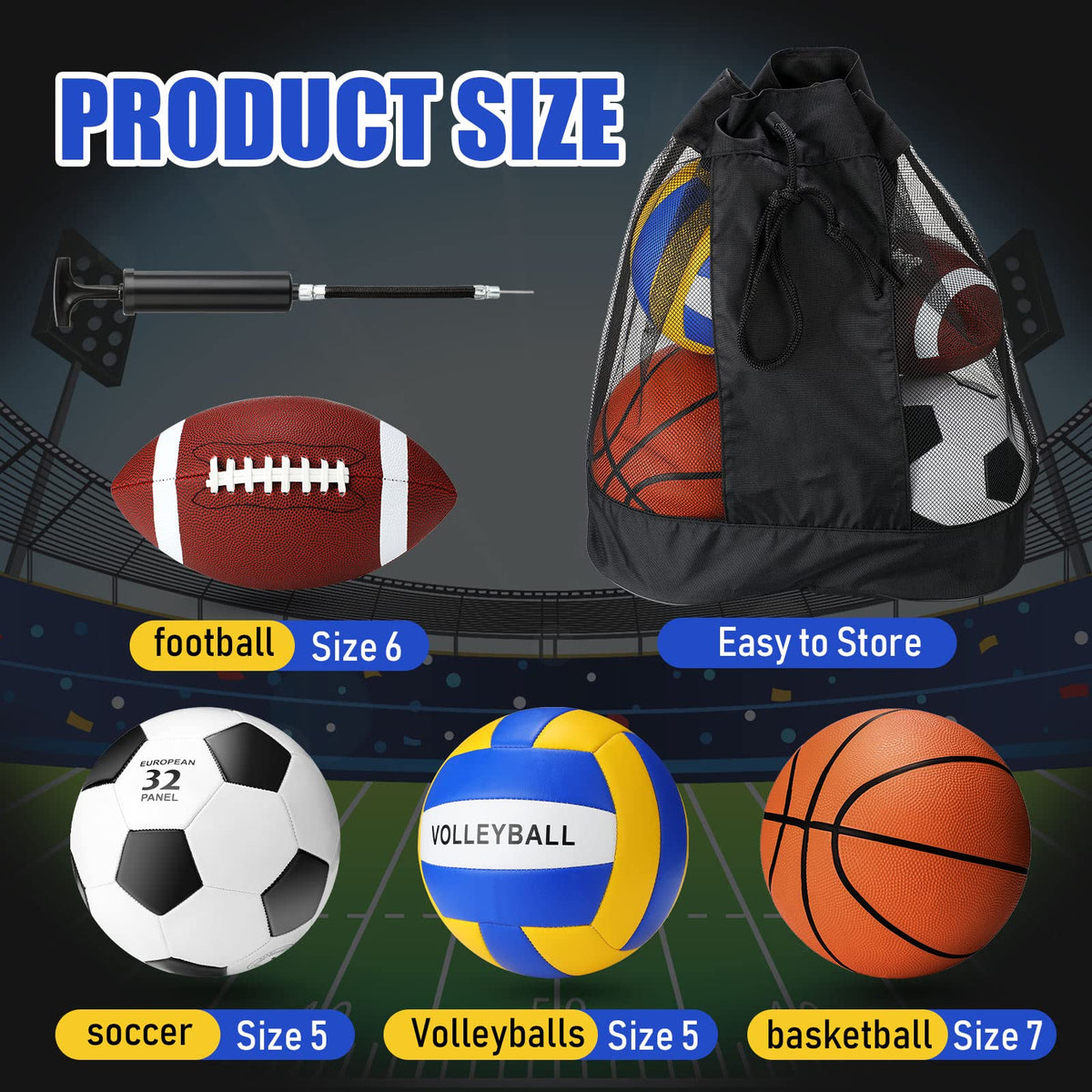 Jerify 4 Pcs Sport Balls Soccer Football Basketball - Jerify Official Imagery - 3