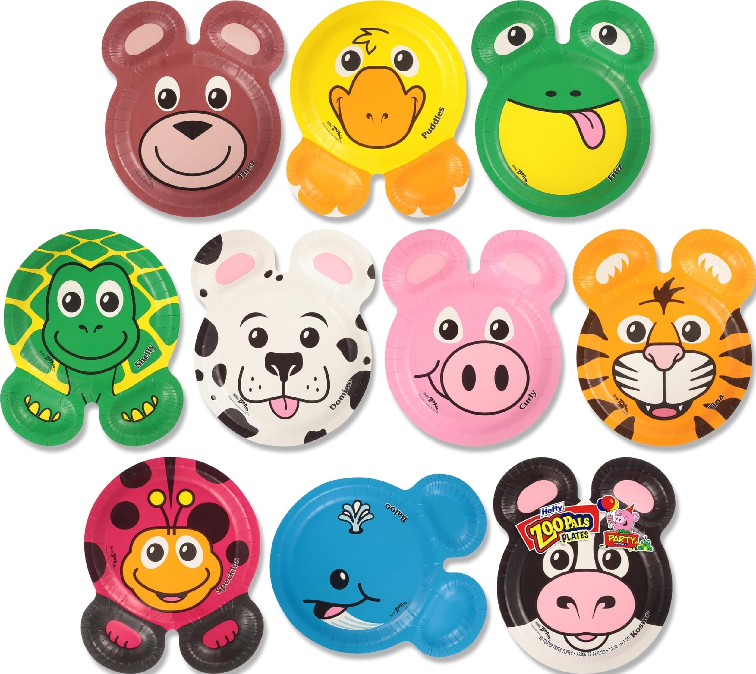 Hefty Zoo Pals Kids Paper Plates, Party Edition, 7.75 inches, - Product Imagery