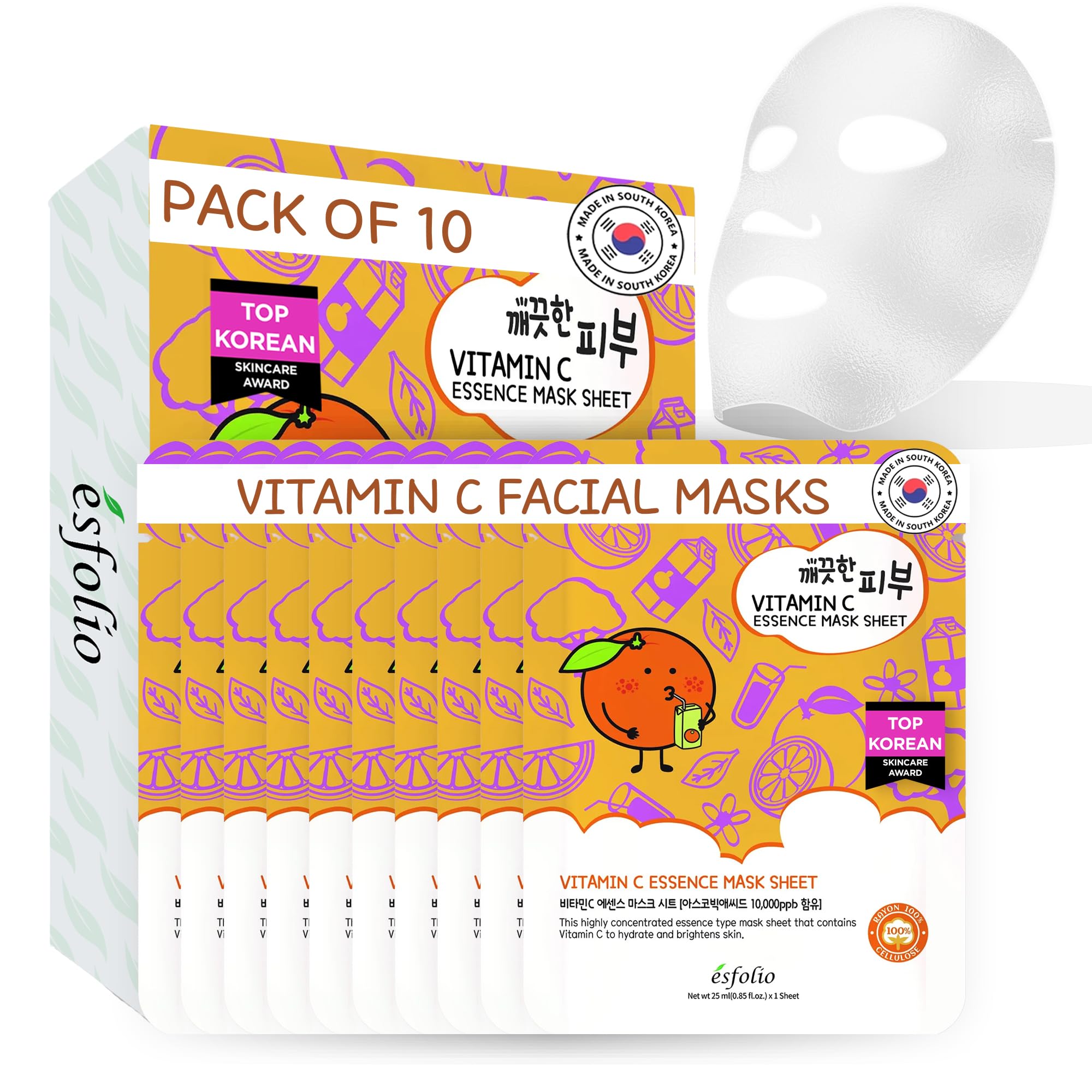 esfolio Volcanic Ash Face Mask – Deep Cleansing Korean Sheet - esfolio