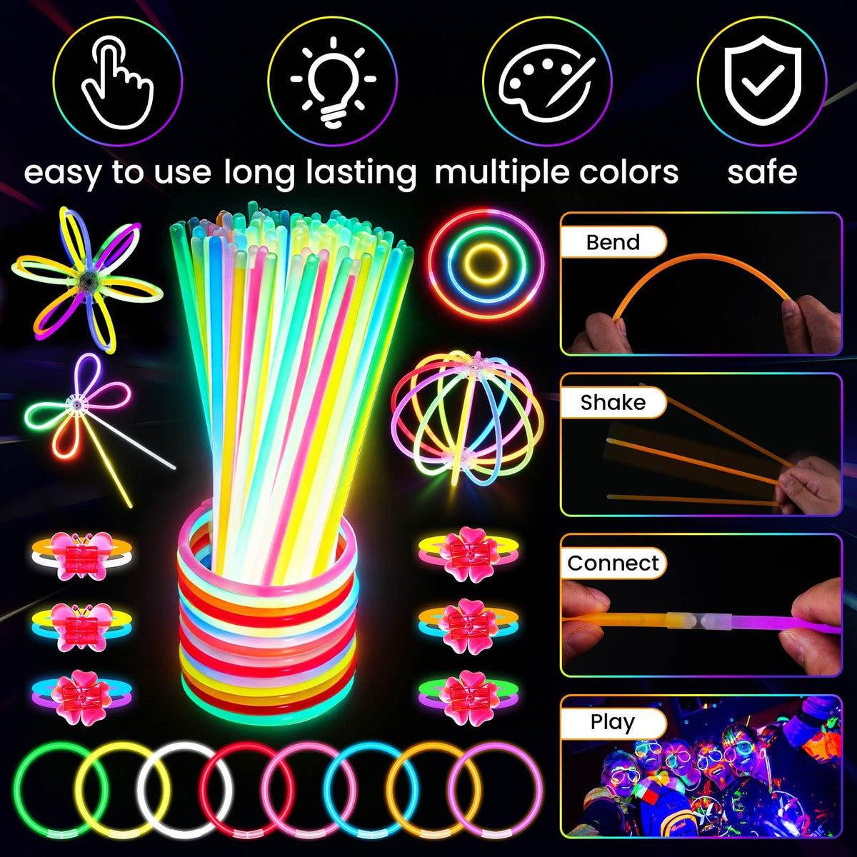 370PCS Glow in the Dark Party Supplies Light up Party Favors - PrimorixDD Official Imagery - 5