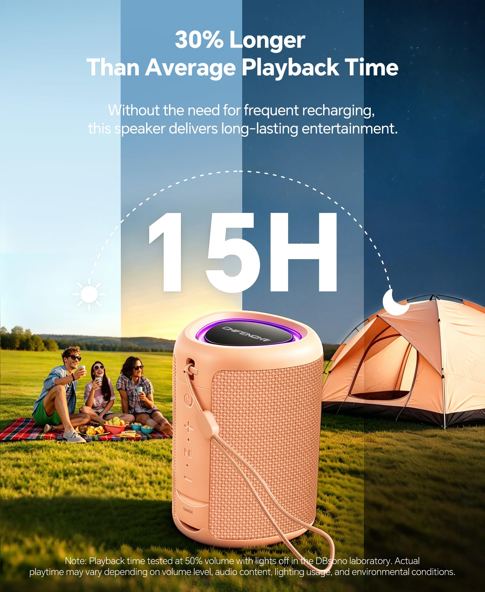 CHIFENCHY Portable Bluetooth Speaker Beach Essentials: IPX5 Water by CHIFENCHY - Angle View 2