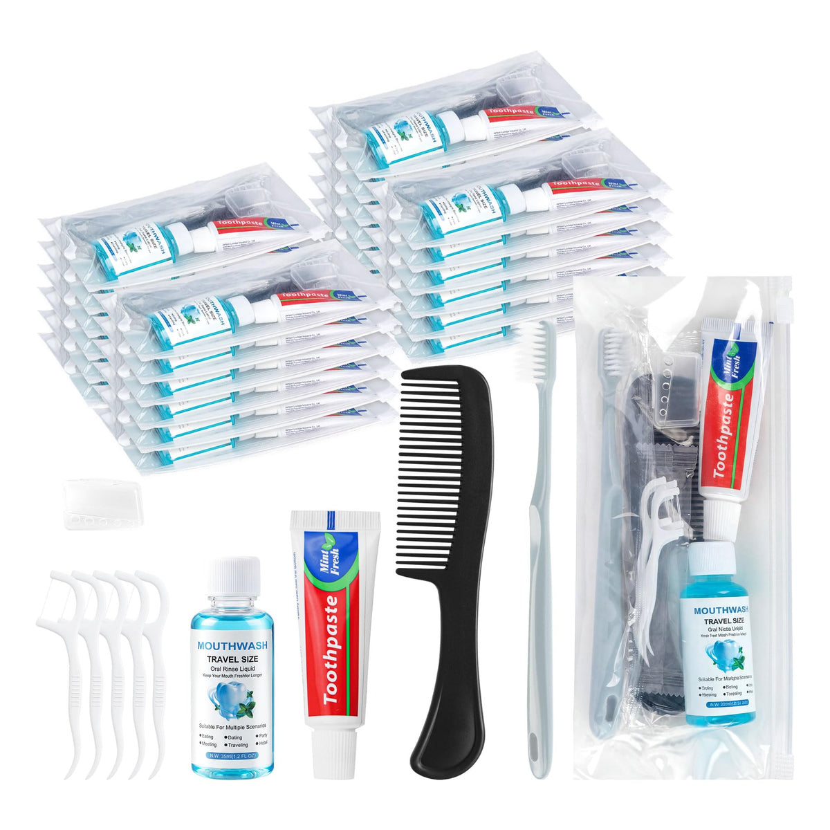 Travel Toothbrush Kit Bulk Individually Packaged - Lilingsty Official Imagery - 1