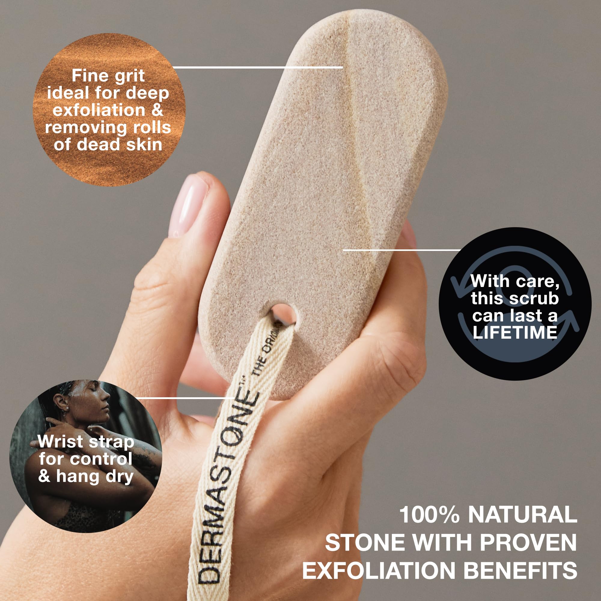 Dermastone LEG & BODY SCRUB - Deep Exfoliating Stone Body Scrubber f - Dermastone Official Product View 6