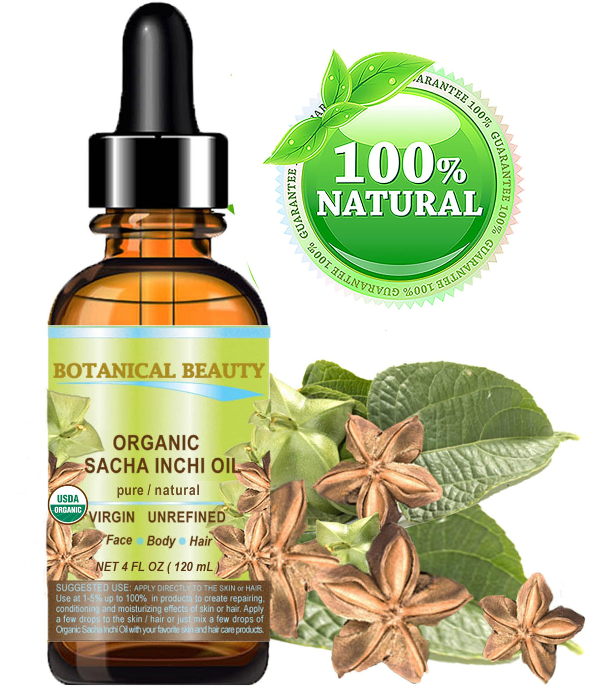 Botanical Beauty Organic SACHA INCHI OIL 100 Natural Pure - Botanical Beauty Official Imagery - 4