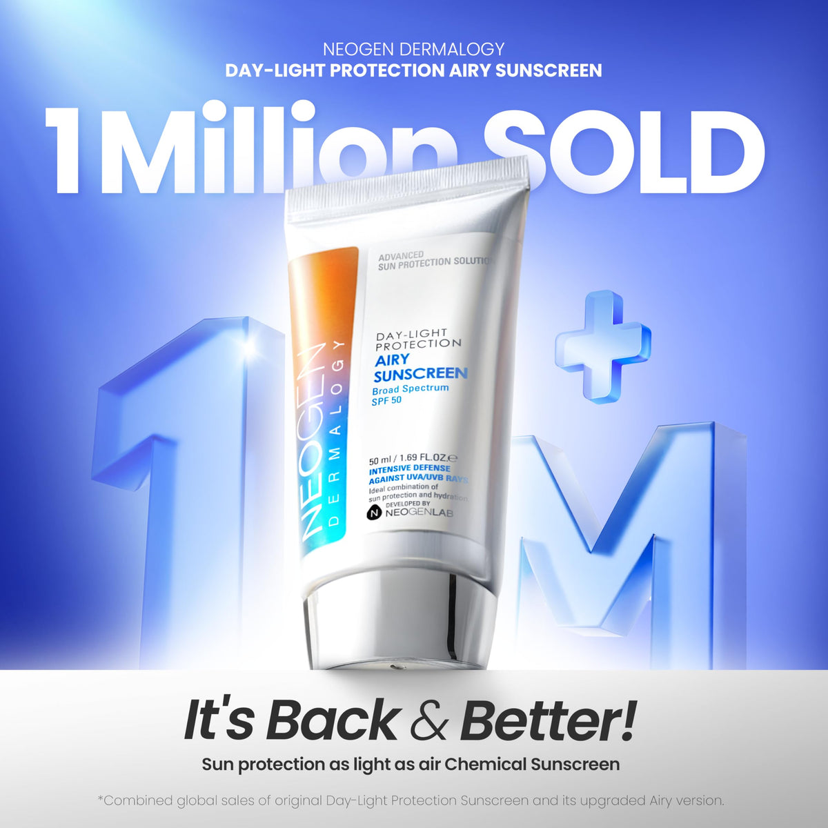 NEOGEN Day Light Airy Sunscreen SPF 50 Korean No White Cast - DERMALOGY by NEOGENLAB Official Imagery - 3