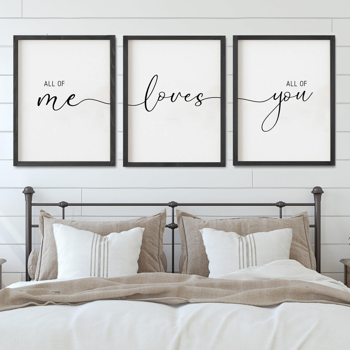 Set of 3 Framed Farmhouse All of Me Loves All of You Sign - Houmury Official Imagery - 1