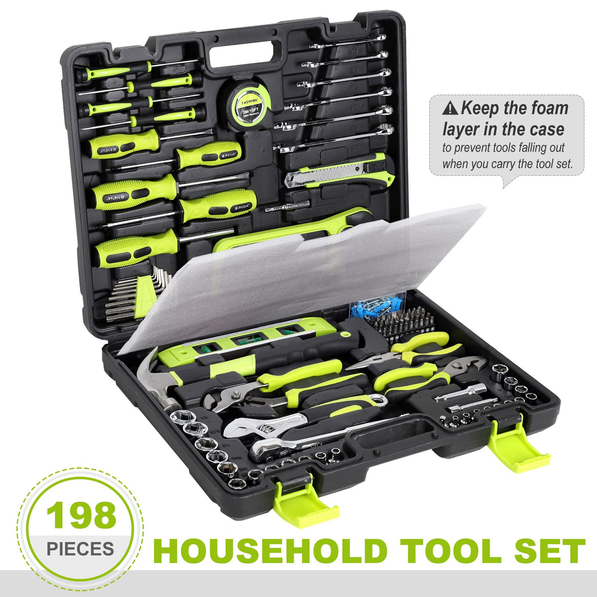 FASTPRO 198 Piece Home Repairing Tool Set with Tool Box - FASTPRO Official Imagery - 7