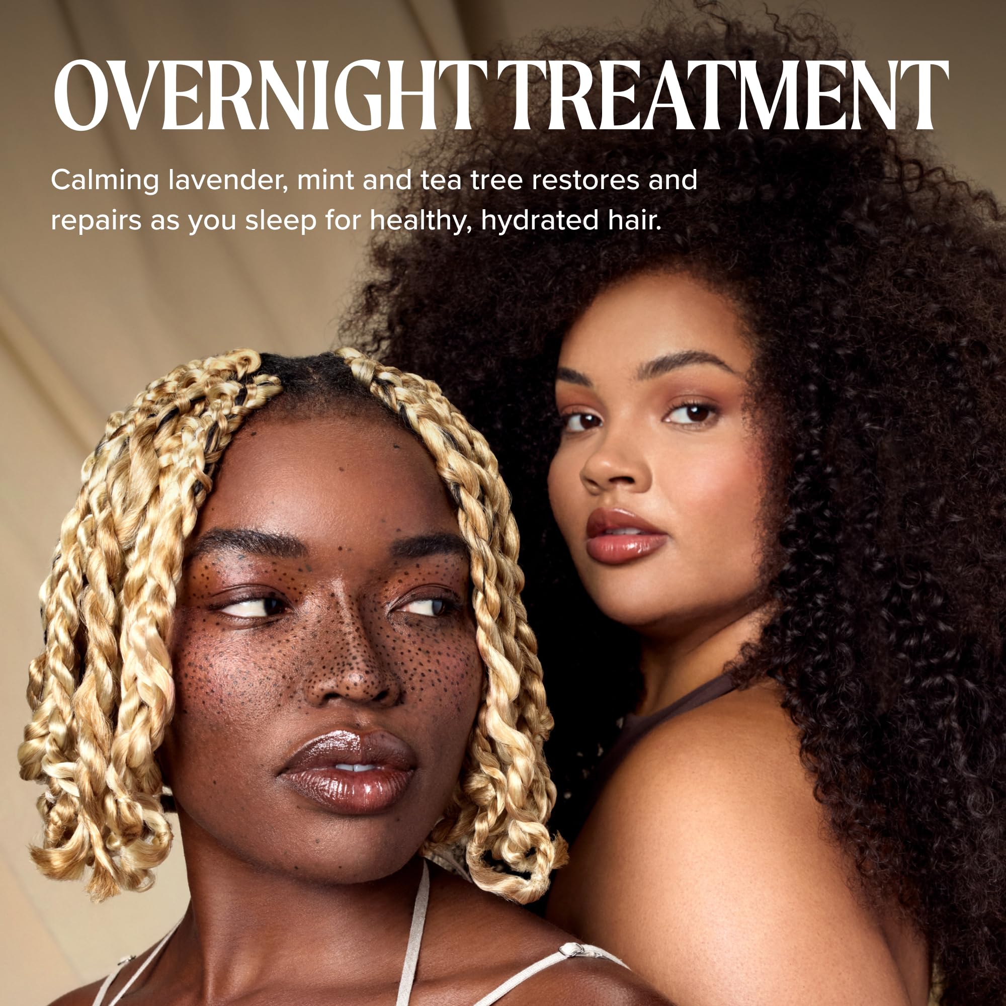 Tea Tree Lavender Mint Overnight Moisture Therapy, Leave-In Treatment, Restores Hair + Enhances Sleep Quality, For Coarse, Curly + Dry Hair, 3.4 fl. oz.
