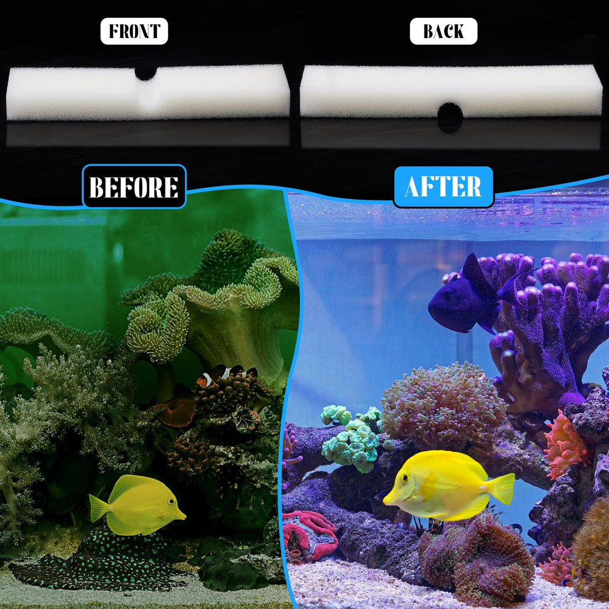 30 Packs Aquarium Foam Filter Media Filter Pads Replacement - Ziliny Official Imagery - 4
