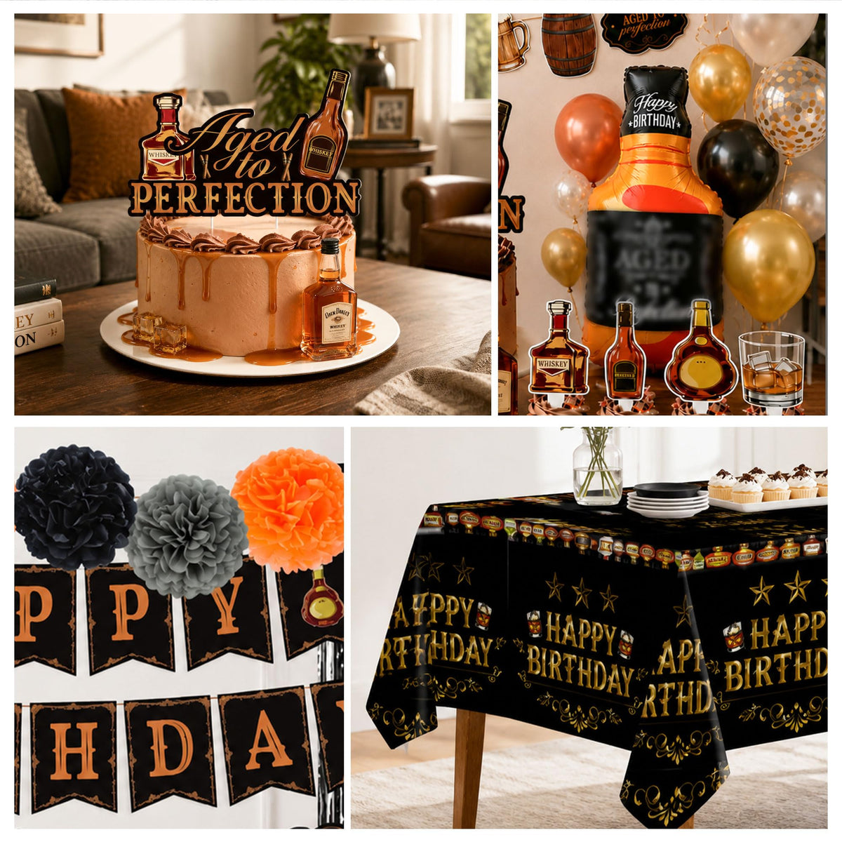 109PCS Whiskey Birthday Party Decorations for Men Aged to - HandTool Official Imagery - 8