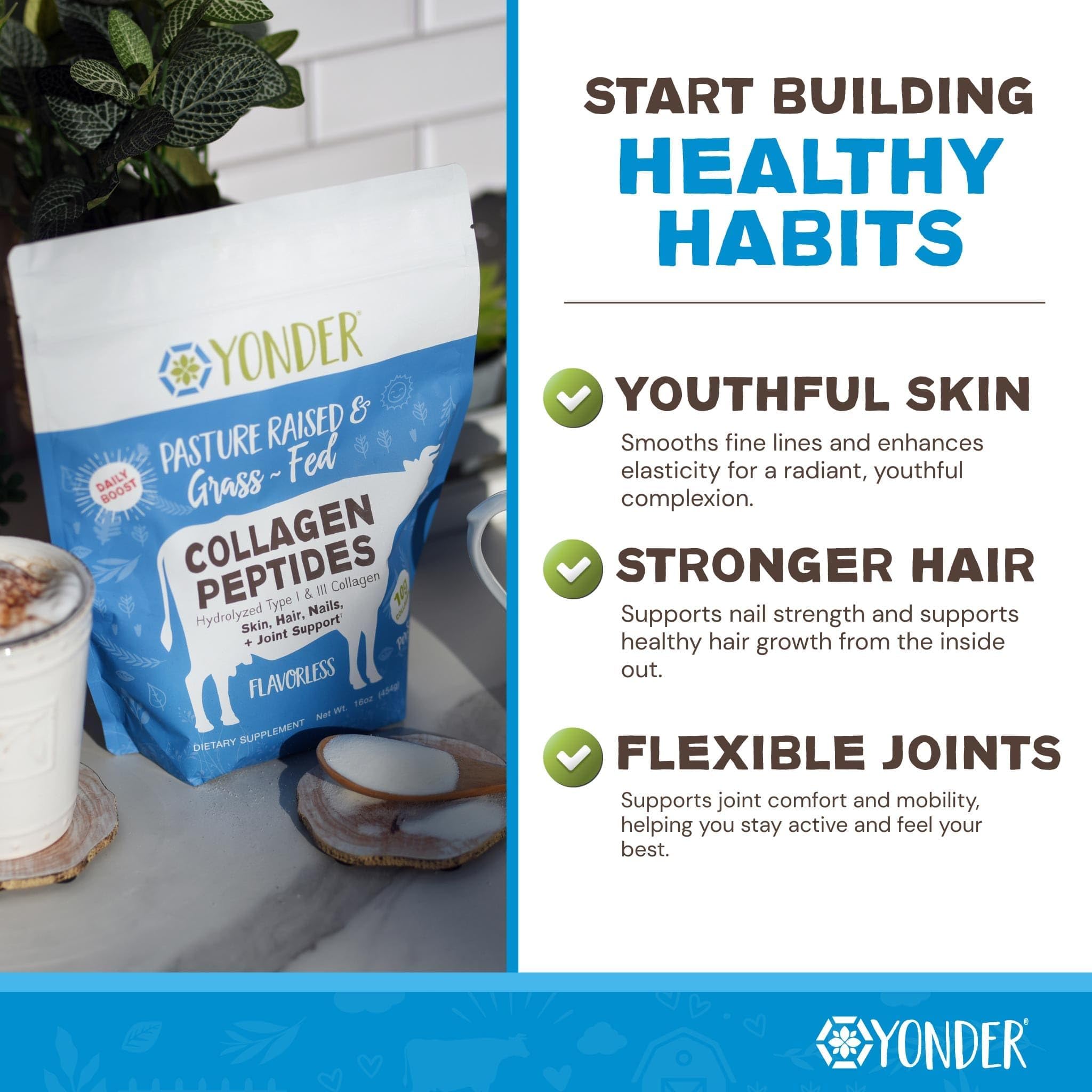Yonder Grass Fed Pasture Raised Bovine Collagen Peptides - Yonder Official Imagery - 8