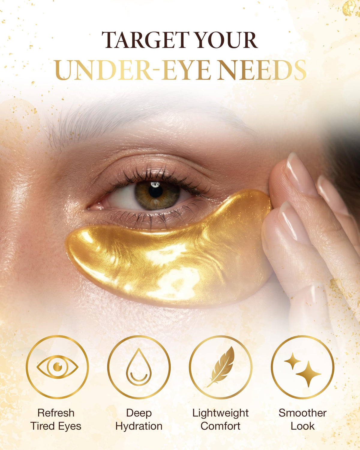 AICHUN BEAUTY 24K Gold Collagen Eye Mask Patches 100 Pack - AICHUN BEAUTY Official Imagery - 4
