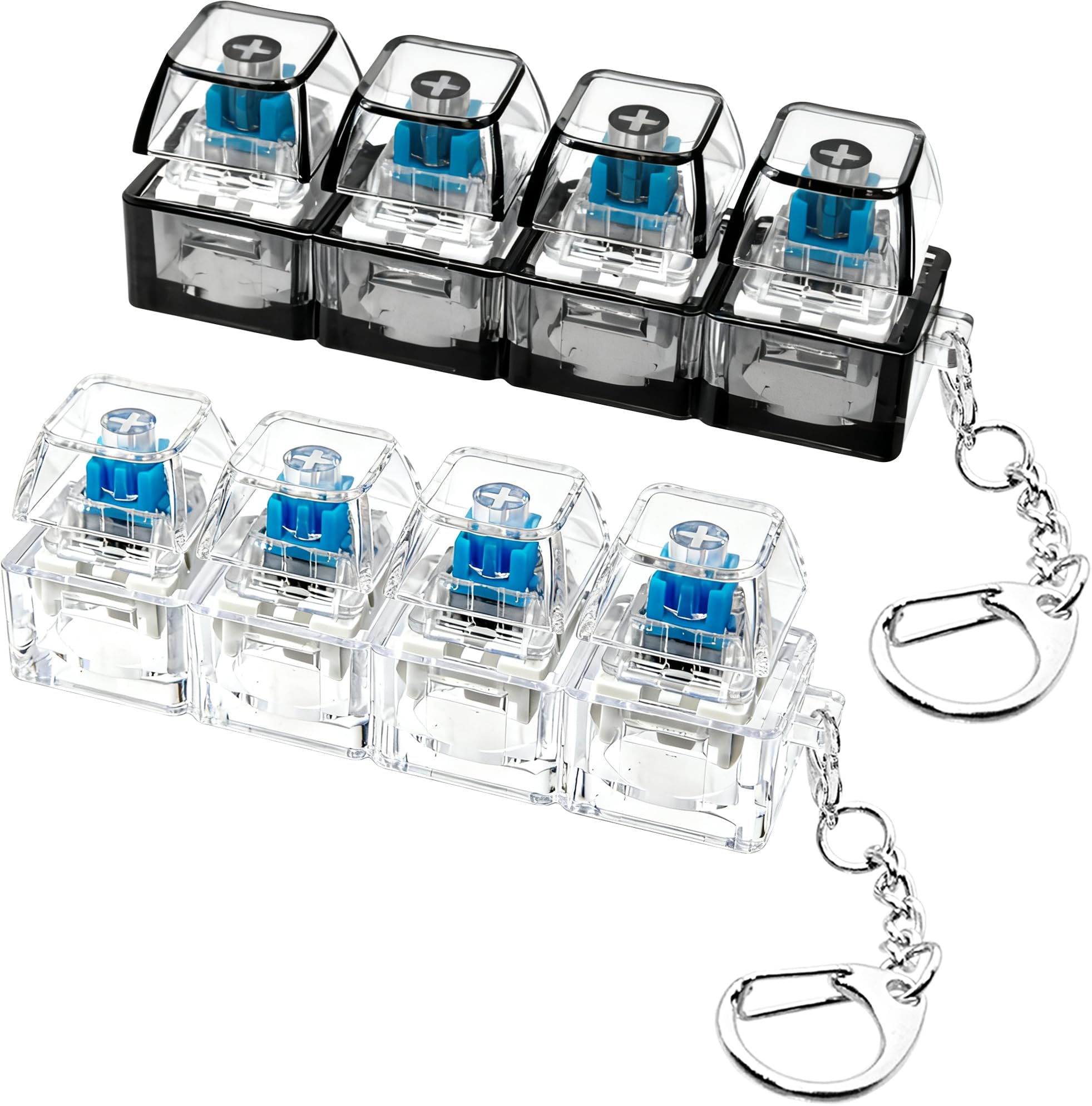 2 PCS Keyboard Fidget Toy, Keyboard Fidget Keychain 4-in-1 - Product Imagery
