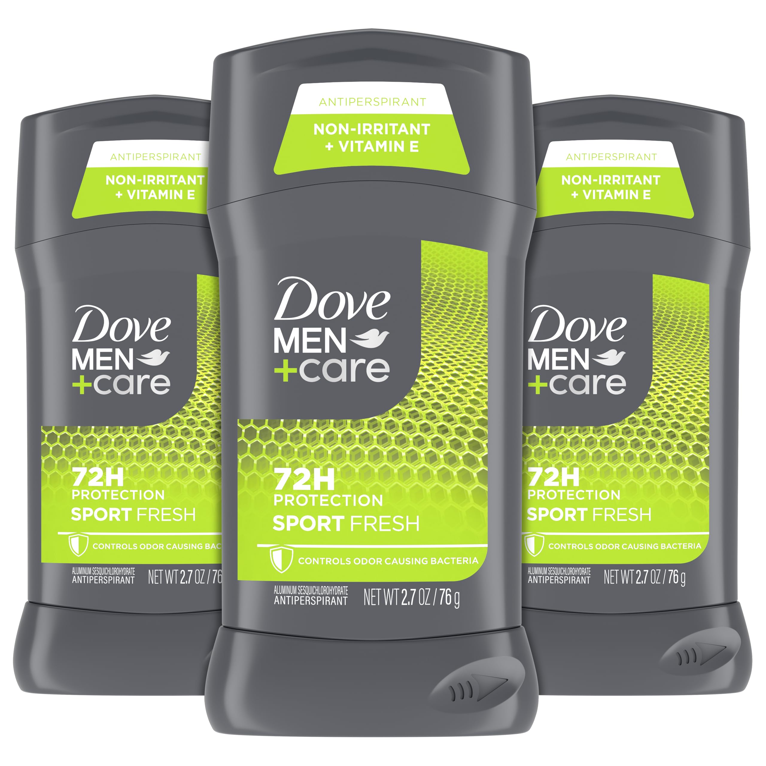 Dove Men+Care Antiperspirant Deodorant Stick Sport Fresh, 3 Pack, 2.7 oz