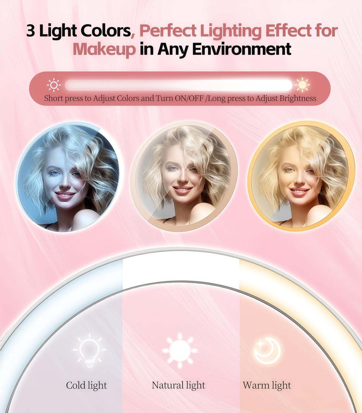 Travel Makeup Mirror with Lights 2026 New 1X 30X - AOLERAY Official Imagery - 5