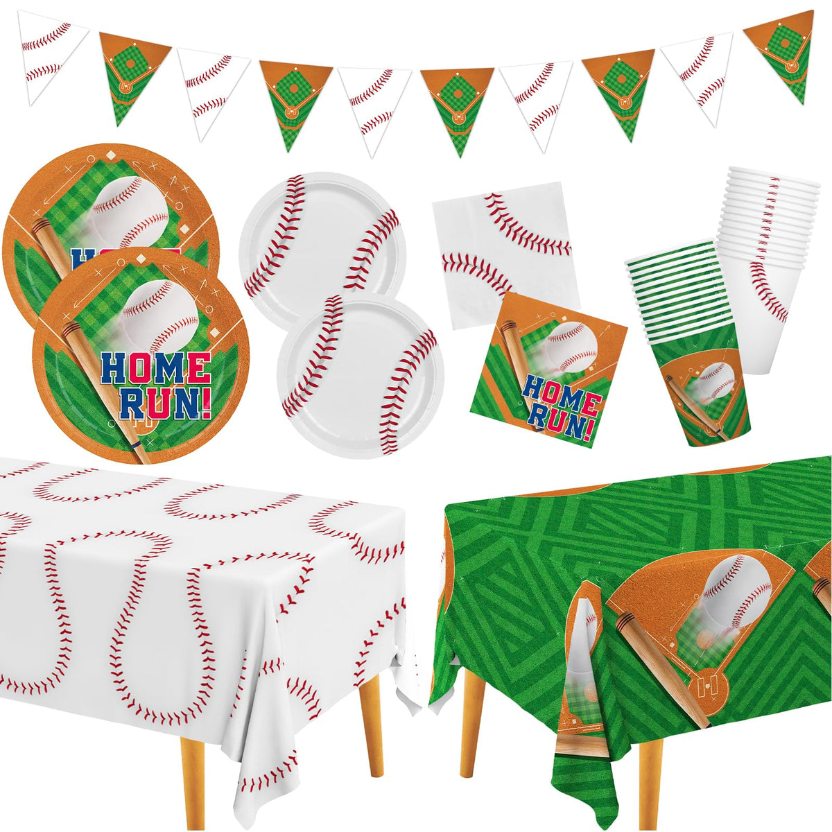 Baseball Party Supplies Kit for 24 - Gatherfun Official Imagery - 1