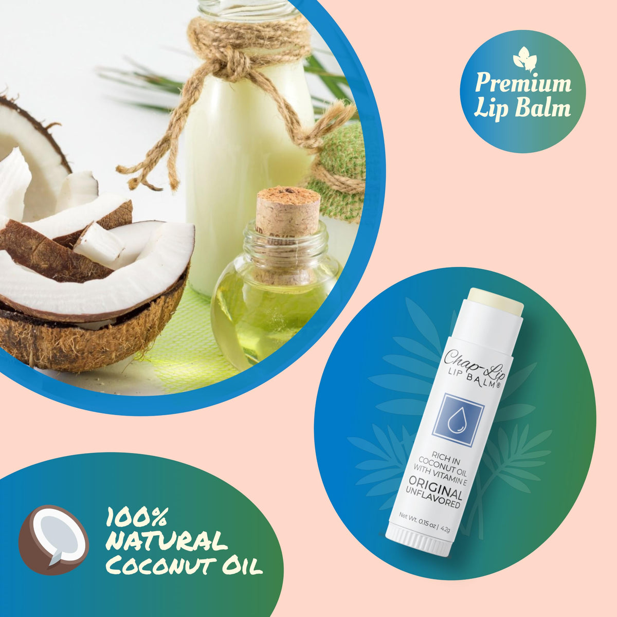Chap Lip Lip Balm Vitamin E with Coconut Oil - Chap-Lip Lip Balm Official Imagery - 5