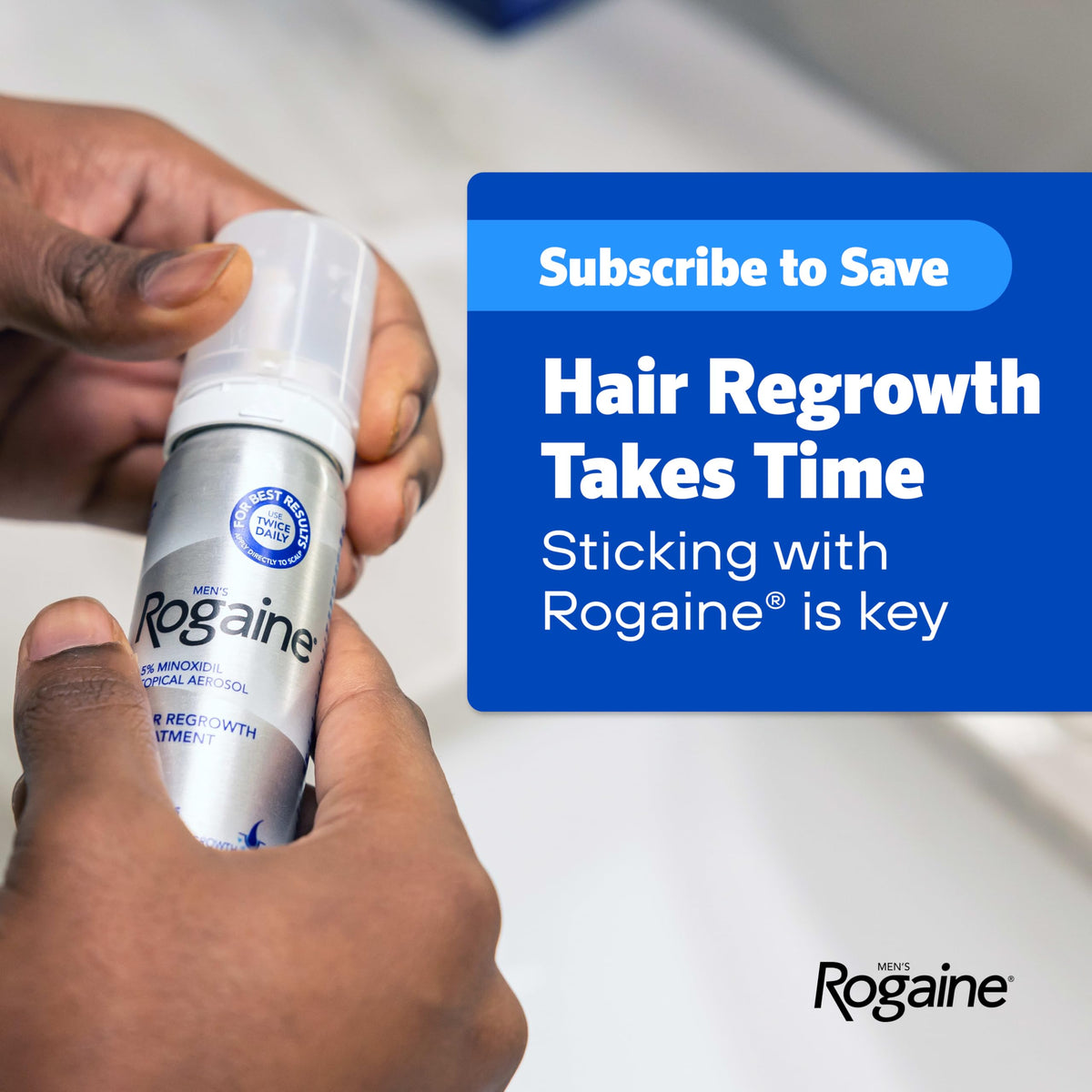 Men s Rogaine 5 Minoxidil Topical Foam Unscented 3 Mo Supply - Rogaine Official Imagery - 8