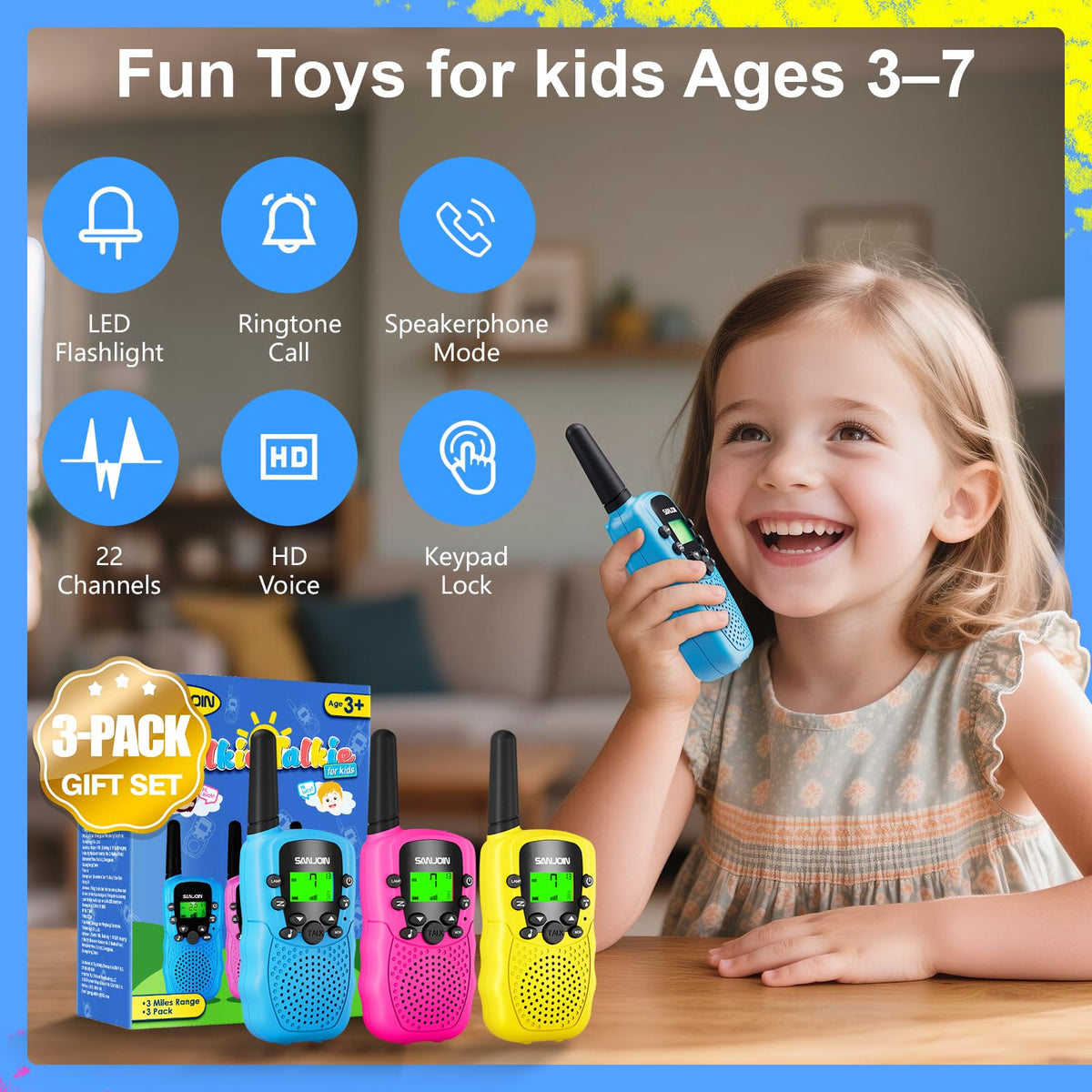 Walkie Talkies for Kids Games Outdoor Toys for 3 12 Year Old - SANJOIN Official Imagery - 5
