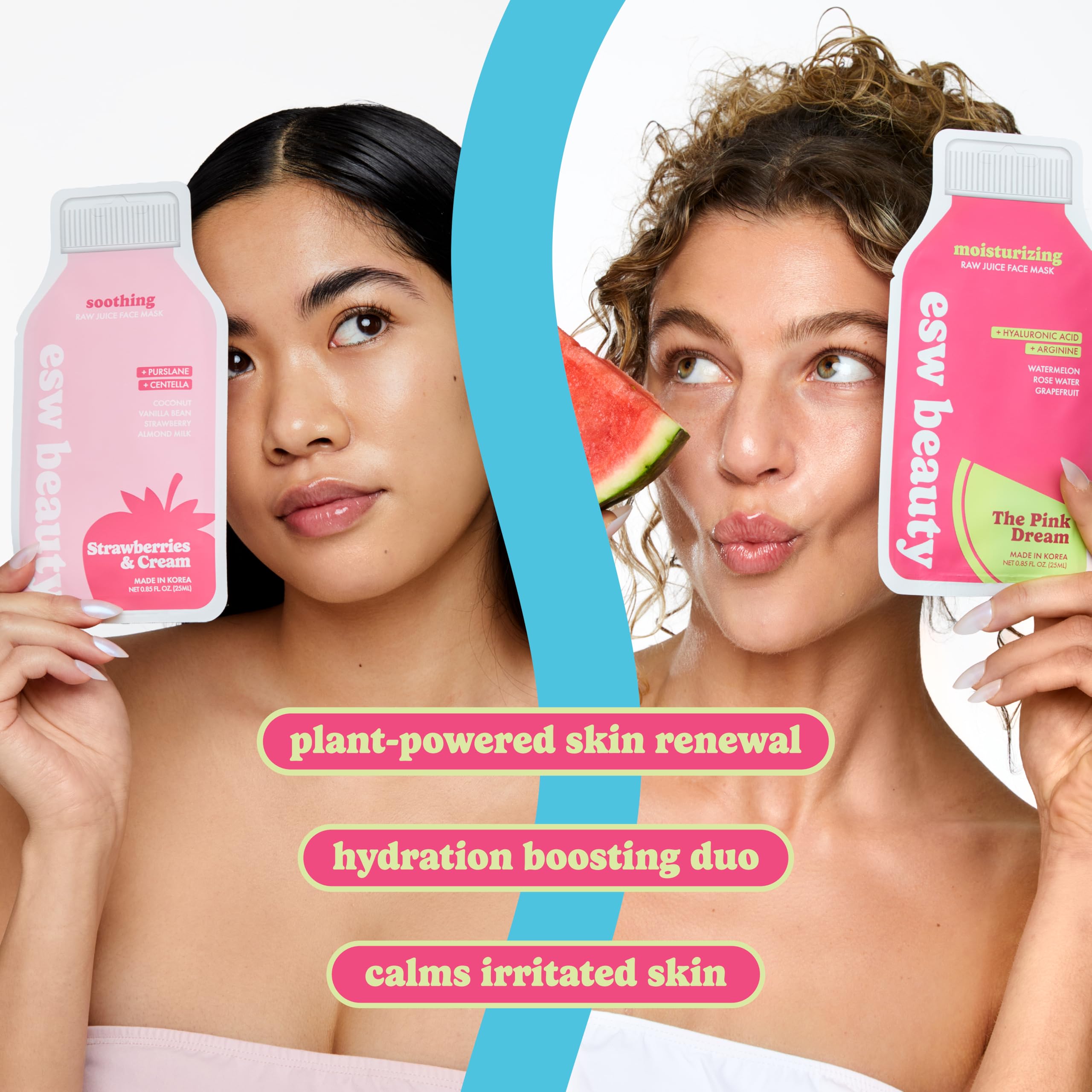 ESW Beauty Face Masks Set, Strawberries &amp; Cream &amp; The - ESW Beauty