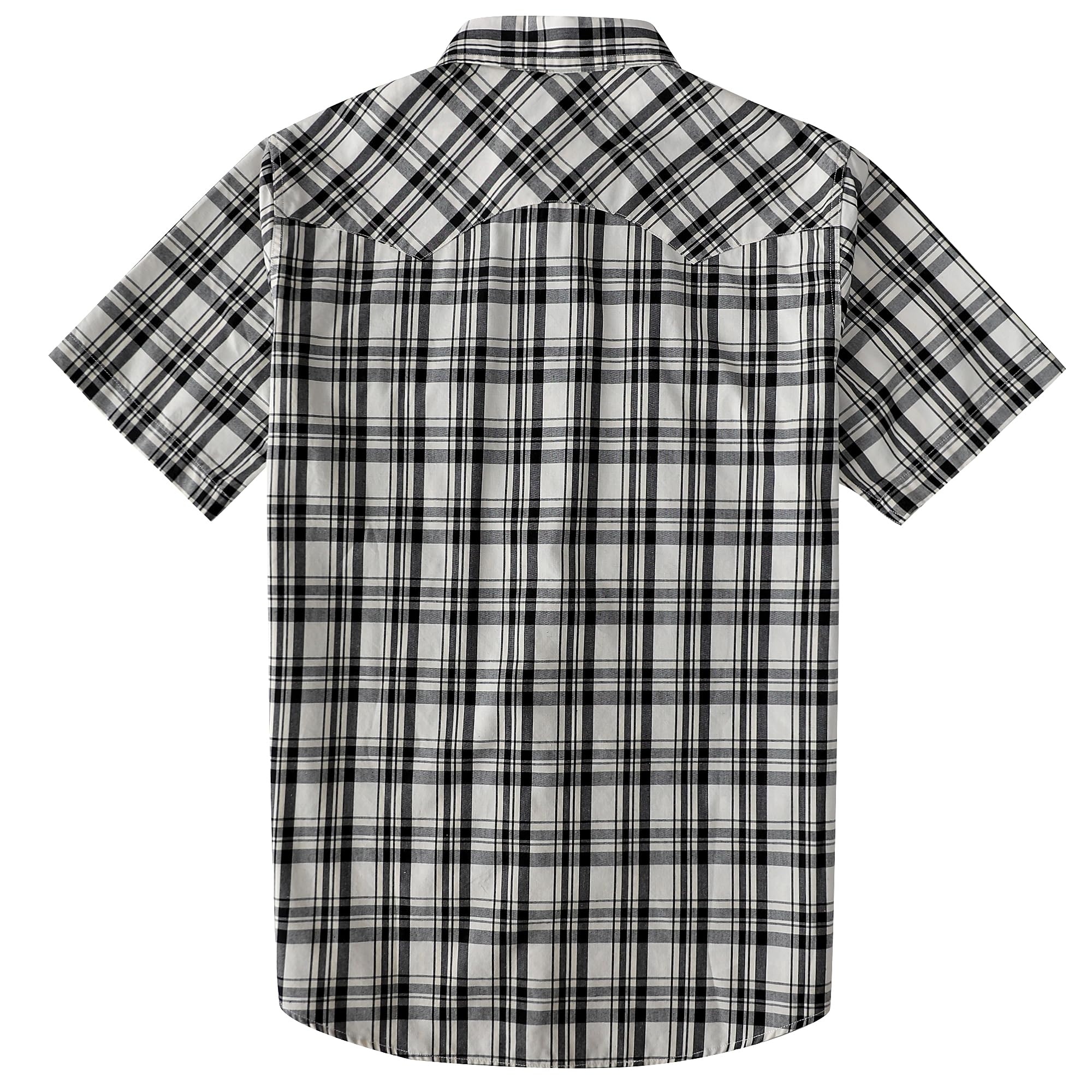 Dubinik® Pearl Snap Western Shirt for Men Short Sleeve 2 Sawtooth Pocket - Dubinik Official Product View 2