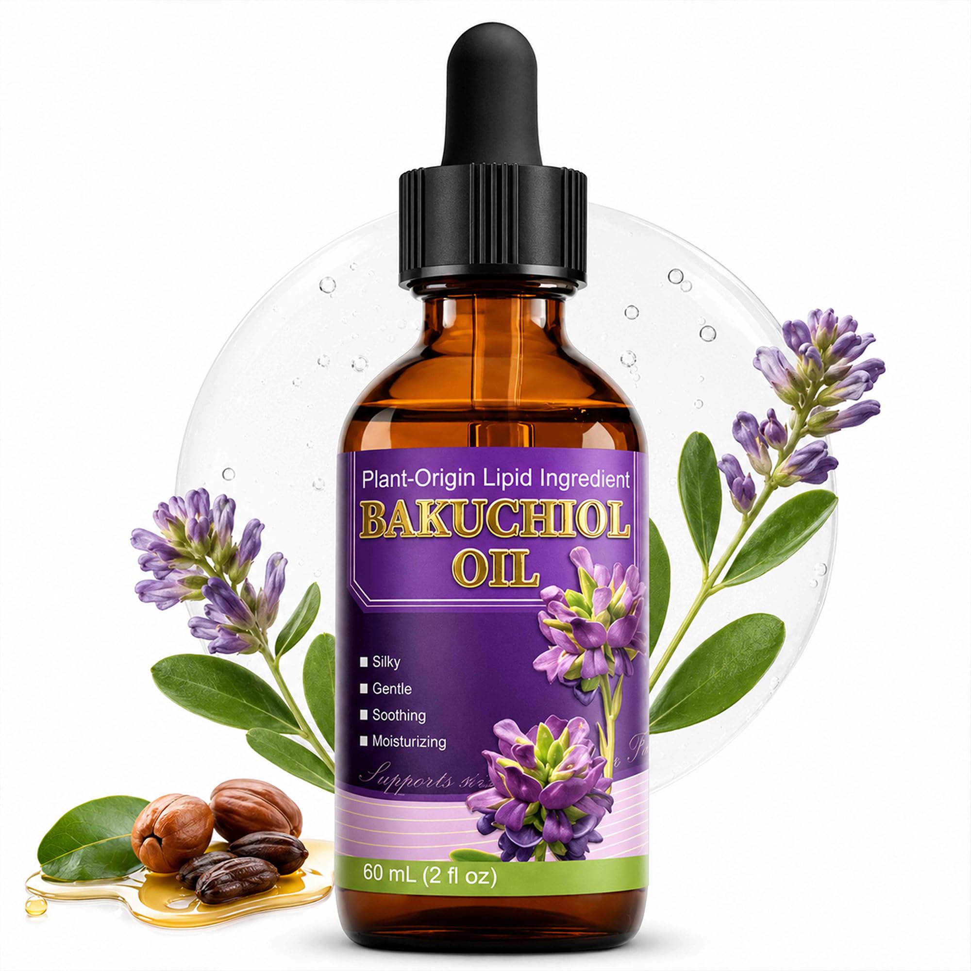 Bakuchiol Oil Organic Cold Pressed for Face, Retinol Alternative Anti Aging - Generic Official Product View 2