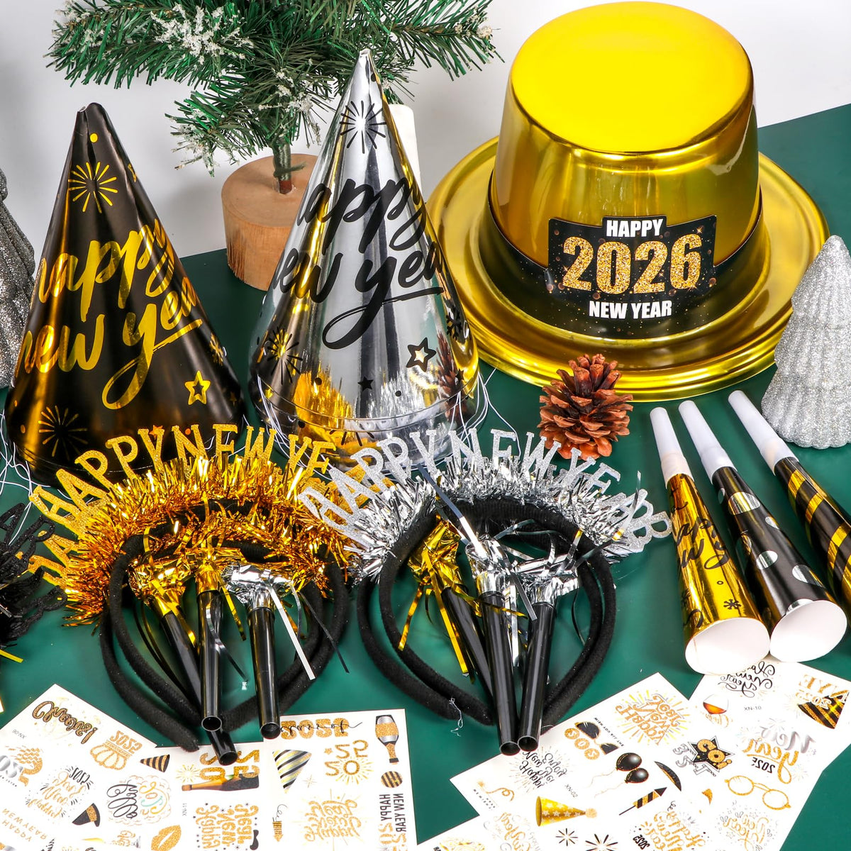Atonofun 2026 New Years Eve Party Supplies for 24 Guests 60 - Atonofun Official Imagery - 4