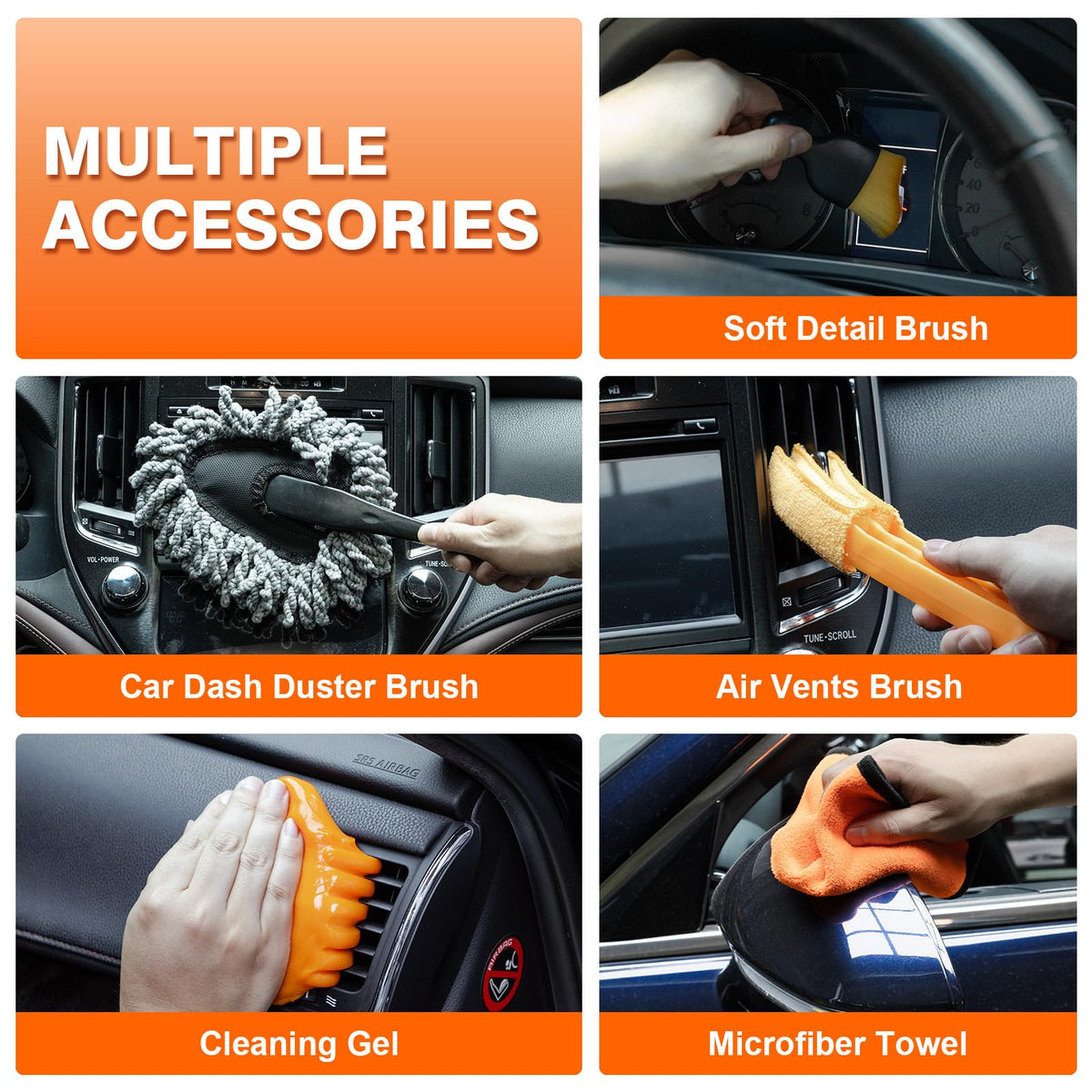 Car Cleaning Kit 19Pcs Car Interior Detailing Kit with - Viewmax Official Imagery - 3