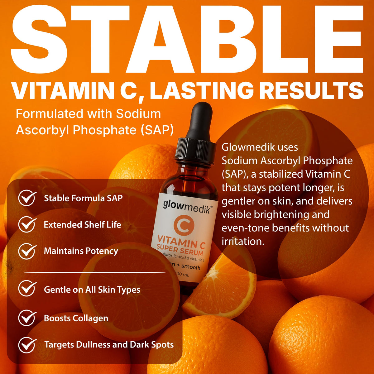 Retinol Vitamin C Face Serum Set Anti Aging Duo for Dark - Glowmedik Official Imagery - 4