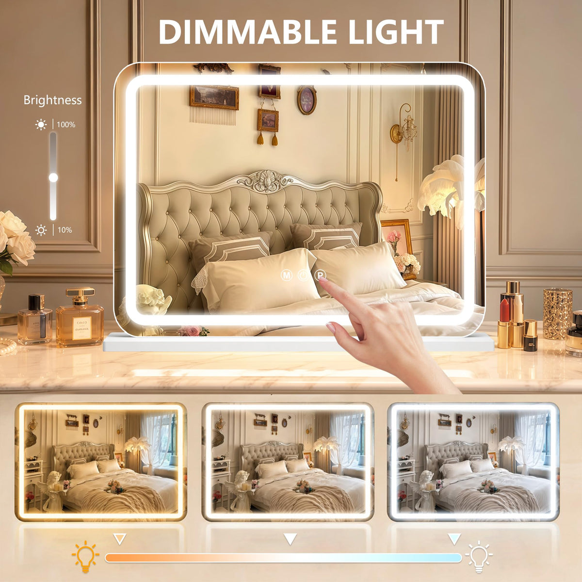 23 x 18 Vanity Mirror with Lights Led Lighted Makeup Mirror - Ratsamee Official Imagery - 6