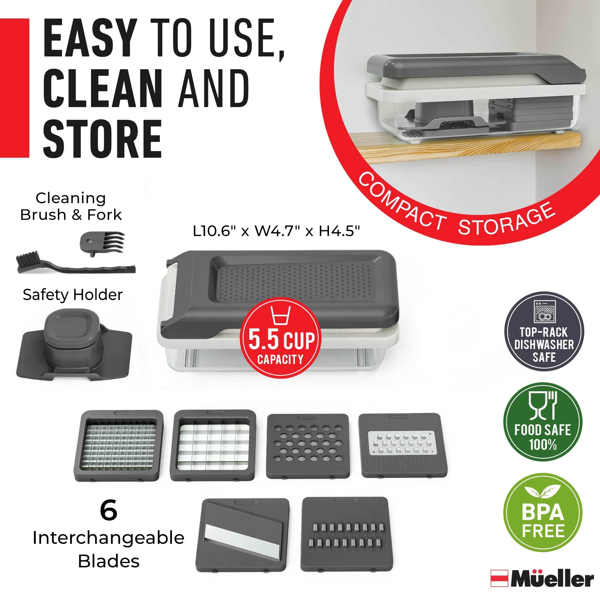 Mueller Vegetable Chopper Mandoline Slicer, Food Veggie Chopper by Mueller - Angle View 6