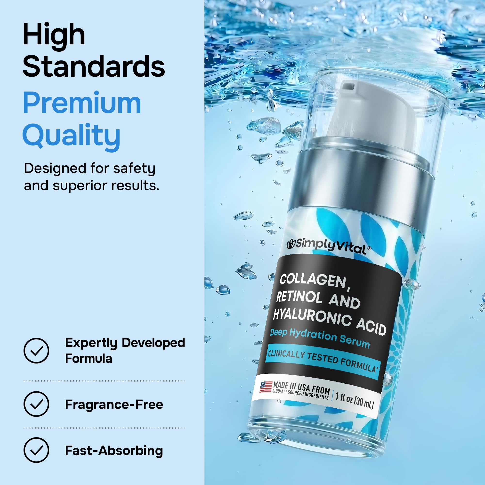 SimplyVital Retinol Collagen Face Serum - Anti Aging Moisturizer & 1 fl oz - SimplyVital Official Product View 7