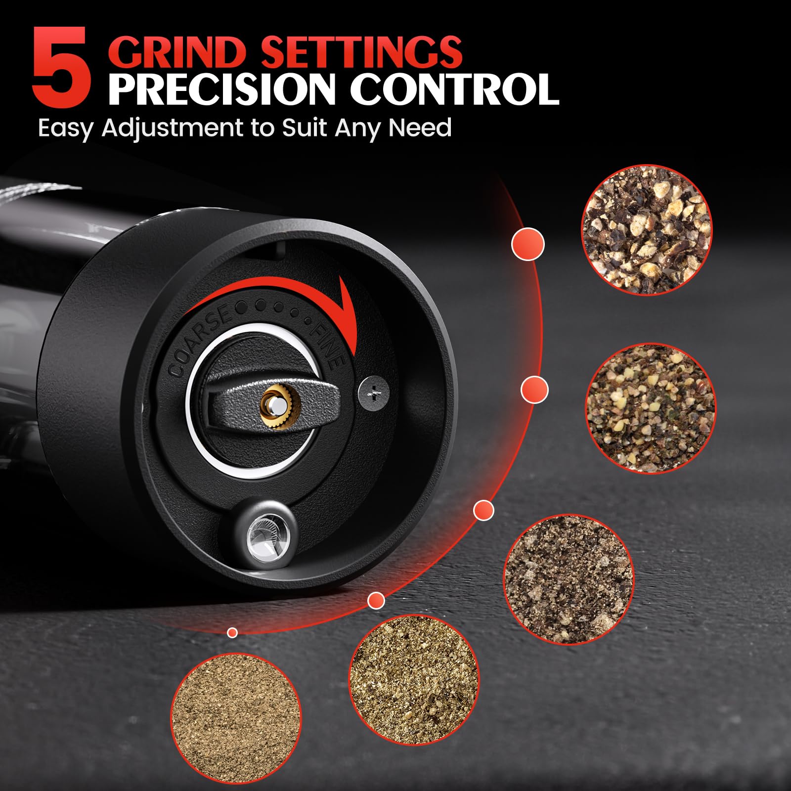 ioion Electric Salt and Pepper Grinder Set Automatic Battery Pepp - ioion Official Product View 3