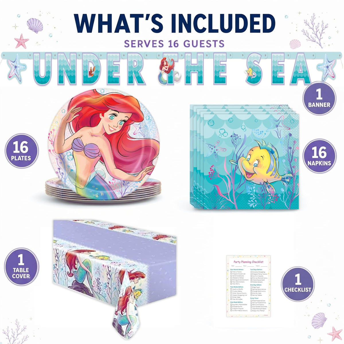 The Little Mermaid Party Decorations - Unique Official Imagery - 4