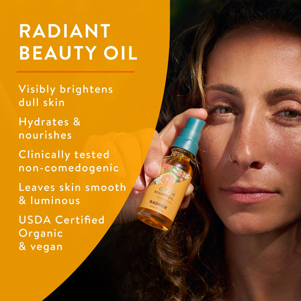 Badger Organic Seabuckthorn Face Oil Antioxidant Rich Vegan - Badger Official Imagery - 3