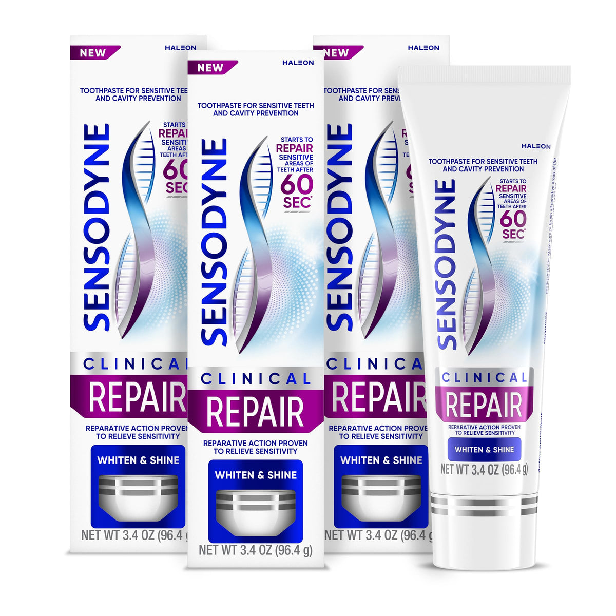 Sensodyne Clinical Repair Whiten Shine Toothpaste 3 4 oz - Sensodyne Official Imagery - 2