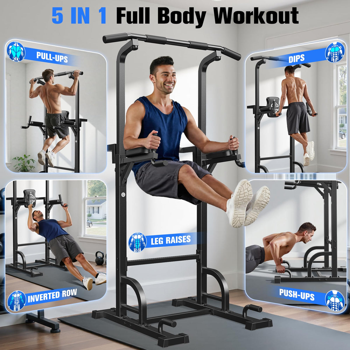 SPORTSROYALS Free Standing Pull Up Bar Power Tower for Home - Sportsroyals Official Imagery - 5