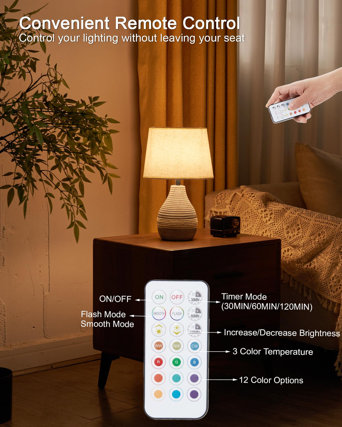 13 H Small Rechargeable Cordless Ceramic Table Lamp Coastal - INTELIVE Official Imagery - 7