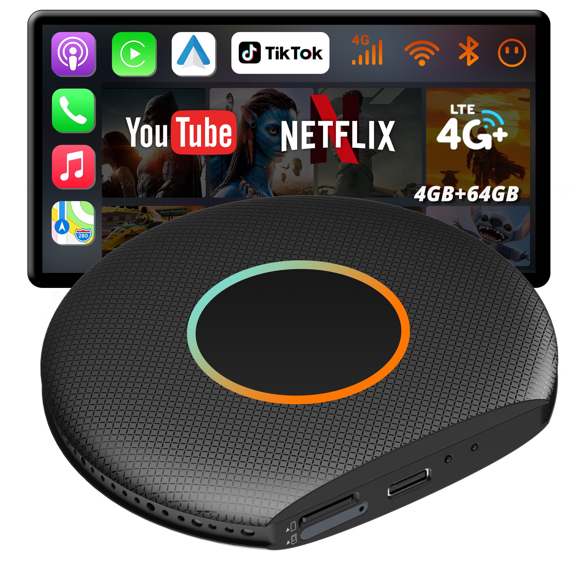 MYATOTO AI Box Carplay, Car Play/Android Auto Wireless Adapter, M by MYATOTO - Angle View 1