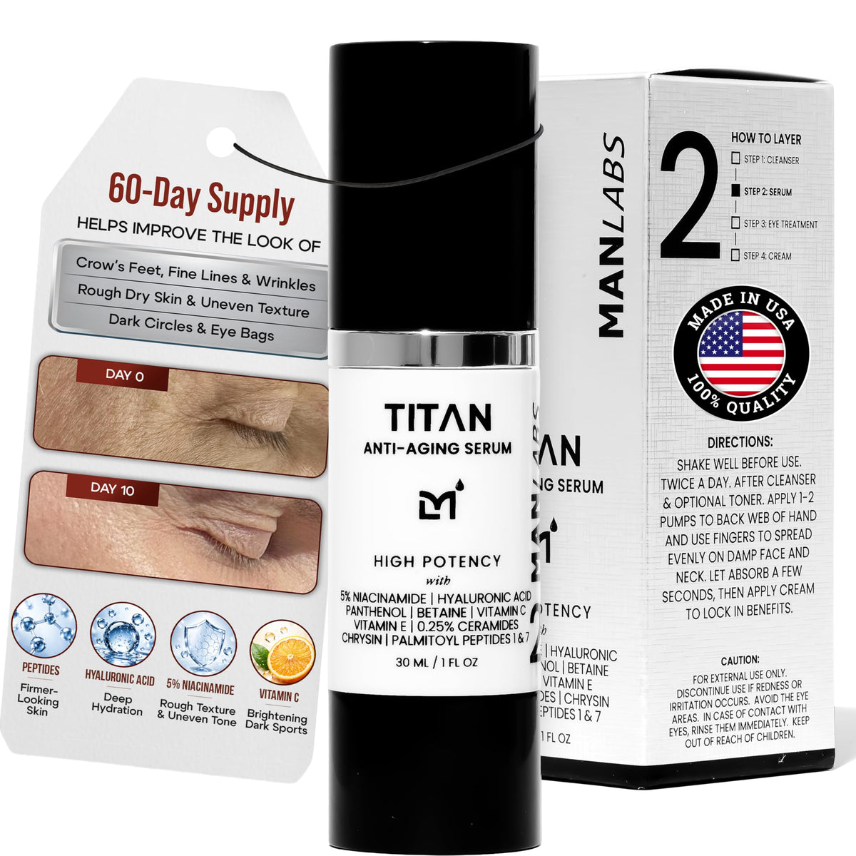 Man Labs Titan Anti Aging Face Serum for Men High Potency - Man Labs Official Imagery - 2