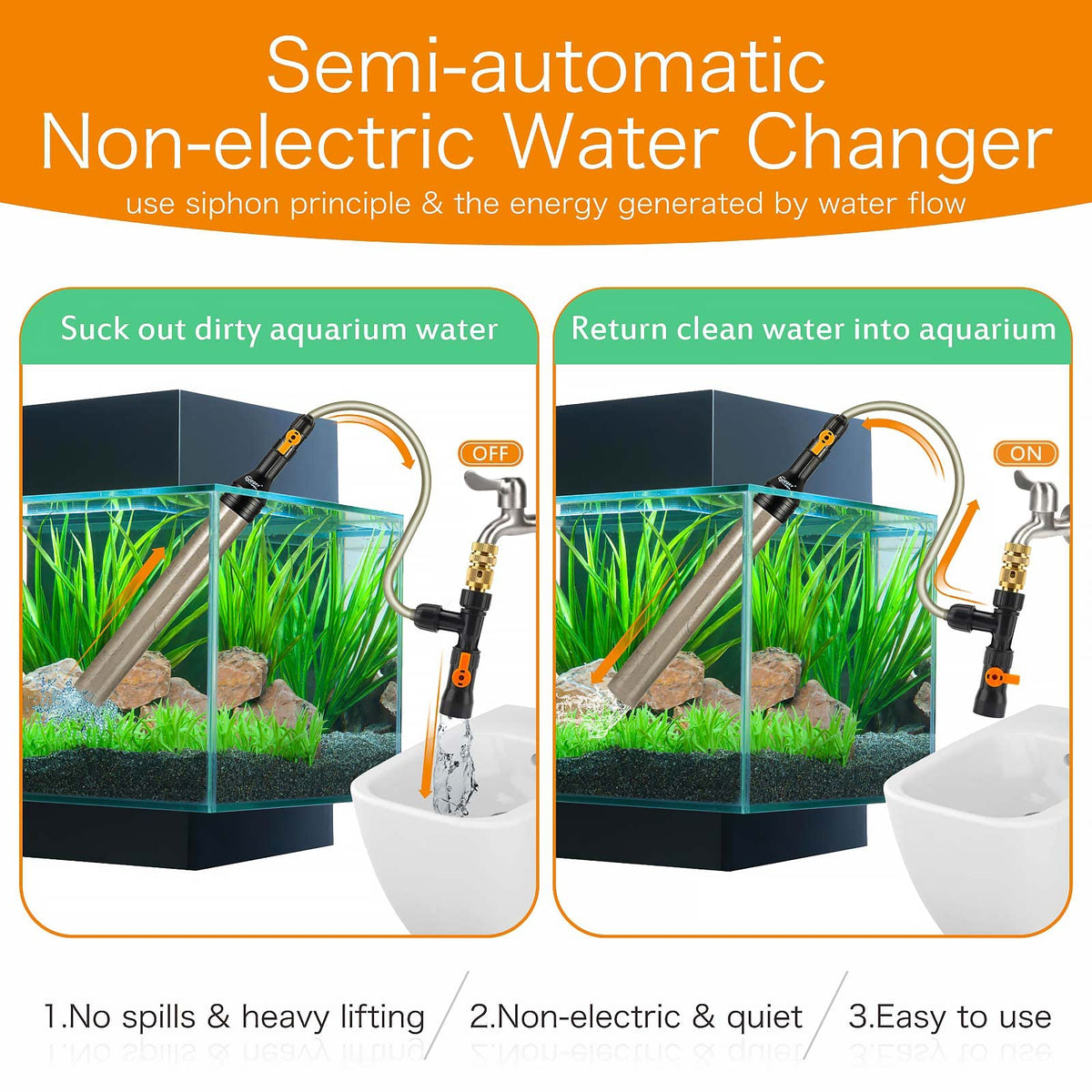 hygger Upgrade Aquarium Water Changer Kit Semi Automatic - hygger Official Imagery - 3
