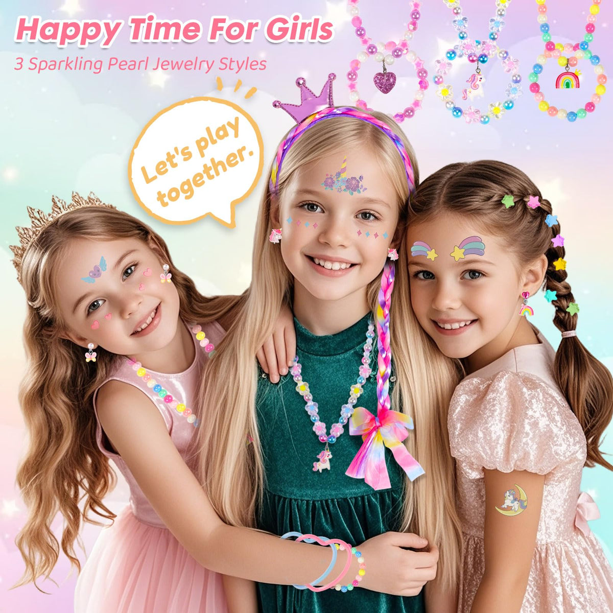 Unicorn Kids Jewelry for Girls Toddler Princess Dress Up Set - PinkSheep Official Imagery - 7