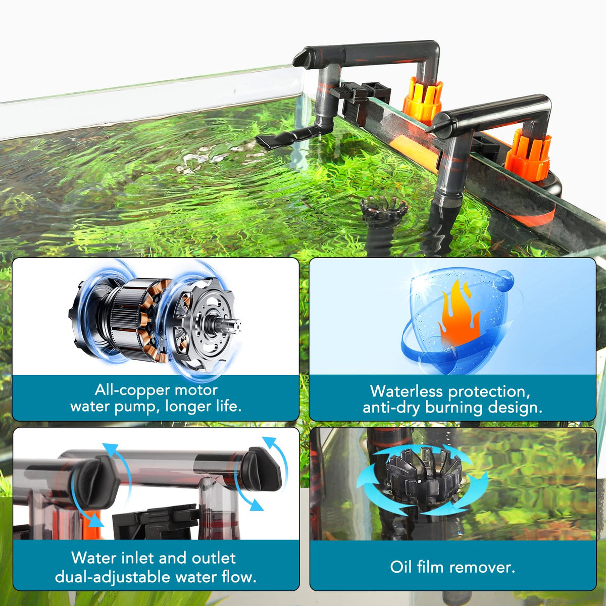 hygger External Hang On Back Canister Aquarium Filter Quiet - hygger Official Imagery - 5