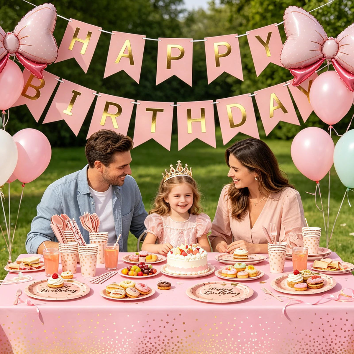 Birthday Decorations Supplies 194 Pcs Pink Rose Gold - Ricalin Official Imagery - 5