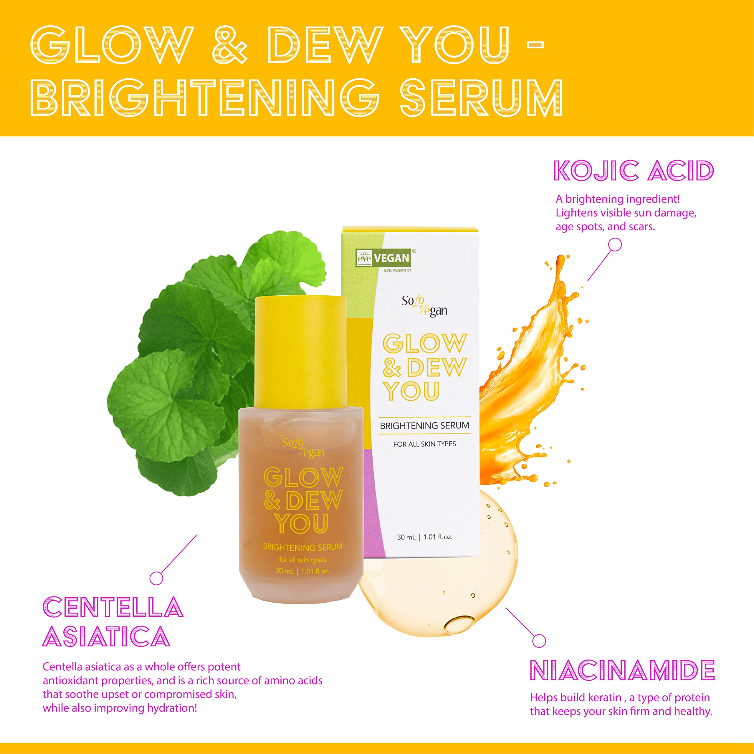 SoloVegan Glow & Dew You Brightening Serum, Korean Skincare, Hydrating, - SoloVegan Official Product View 4